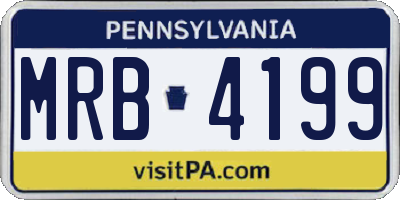 PA license plate MRB4199