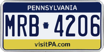 PA license plate MRB4206