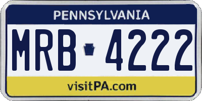 PA license plate MRB4222