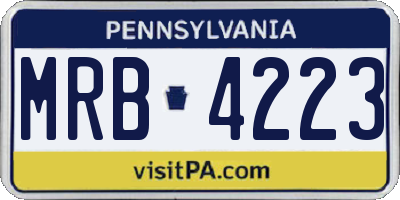 PA license plate MRB4223
