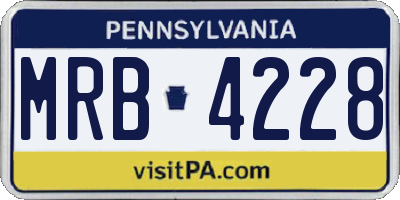 PA license plate MRB4228