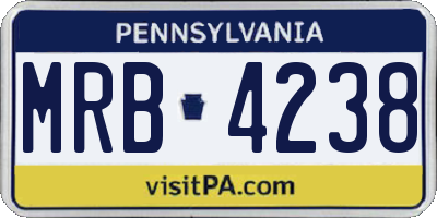 PA license plate MRB4238