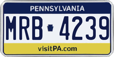 PA license plate MRB4239