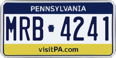 PA license plate MRB4241