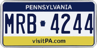 PA license plate MRB4244