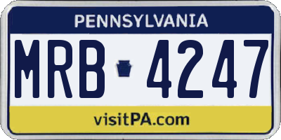 PA license plate MRB4247