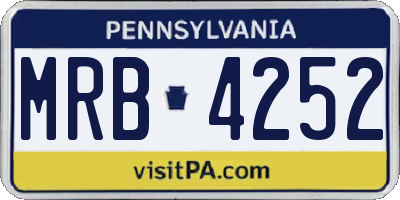 PA license plate MRB4252