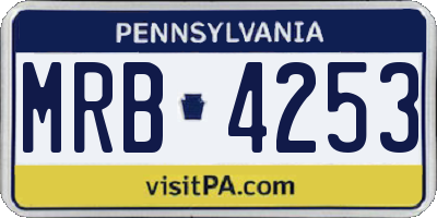 PA license plate MRB4253