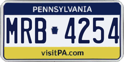 PA license plate MRB4254