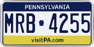 PA license plate MRB4255