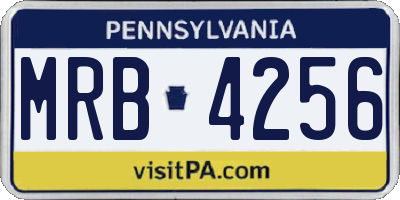 PA license plate MRB4256