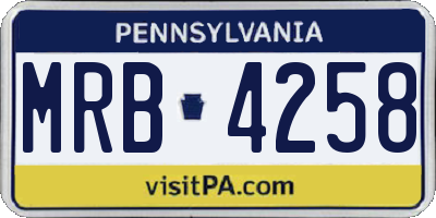 PA license plate MRB4258