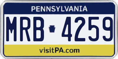 PA license plate MRB4259