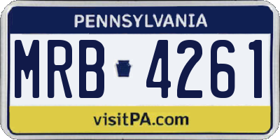 PA license plate MRB4261