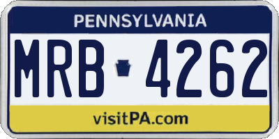 PA license plate MRB4262