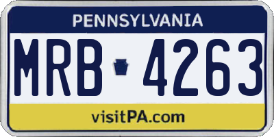 PA license plate MRB4263