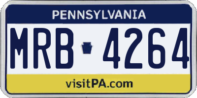 PA license plate MRB4264