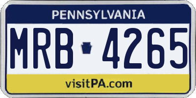 PA license plate MRB4265