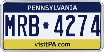 PA license plate MRB4274