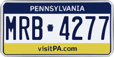 PA license plate MRB4277
