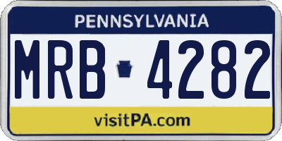 PA license plate MRB4282