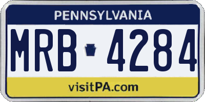 PA license plate MRB4284
