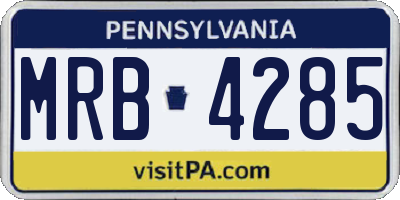 PA license plate MRB4285