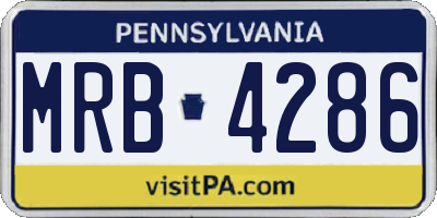PA license plate MRB4286