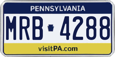 PA license plate MRB4288