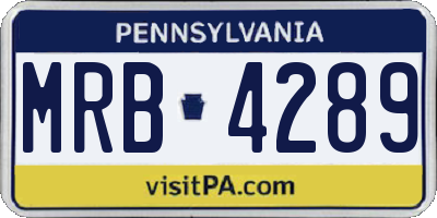 PA license plate MRB4289