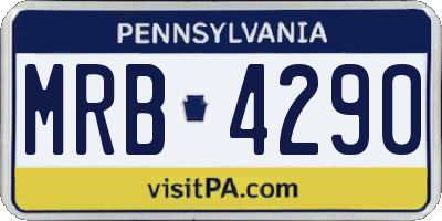 PA license plate MRB4290
