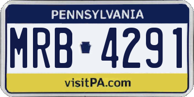 PA license plate MRB4291