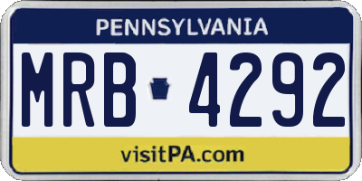 PA license plate MRB4292