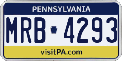 PA license plate MRB4293