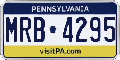 PA license plate MRB4295