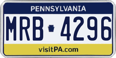 PA license plate MRB4296