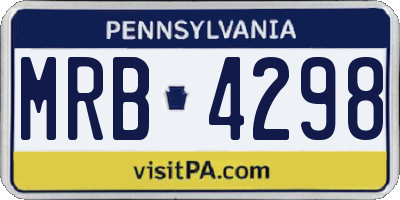 PA license plate MRB4298