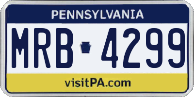 PA license plate MRB4299