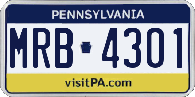 PA license plate MRB4301