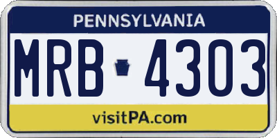 PA license plate MRB4303