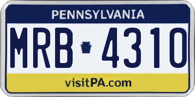 PA license plate MRB4310