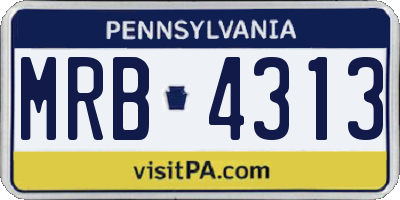 PA license plate MRB4313
