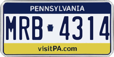 PA license plate MRB4314