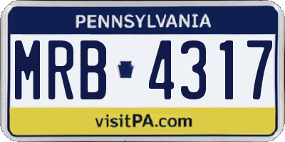 PA license plate MRB4317