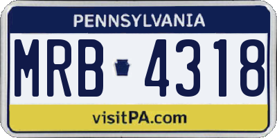 PA license plate MRB4318