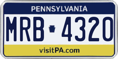 PA license plate MRB4320