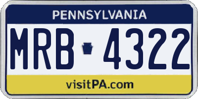 PA license plate MRB4322