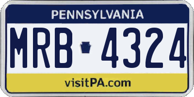 PA license plate MRB4324