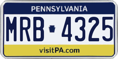 PA license plate MRB4325