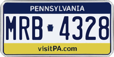 PA license plate MRB4328